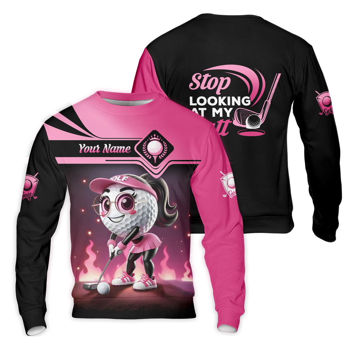 Stop Looking At My Putt Personalized Golf Polo Shirt, Womens Golf Gifts, Mothers Day Gifts