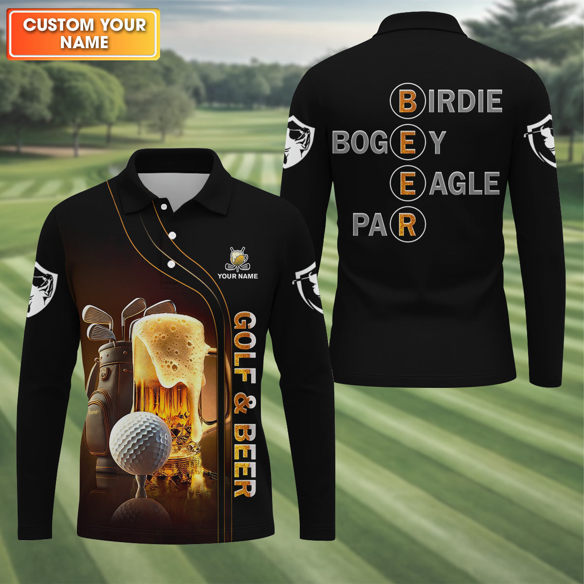 Golf And Beer Men's Golf Shirt, Golf Hawaiian Shirt, Beer Golf Shirt, Fun Golf Shirts For Men, Golf Gifts For Men
