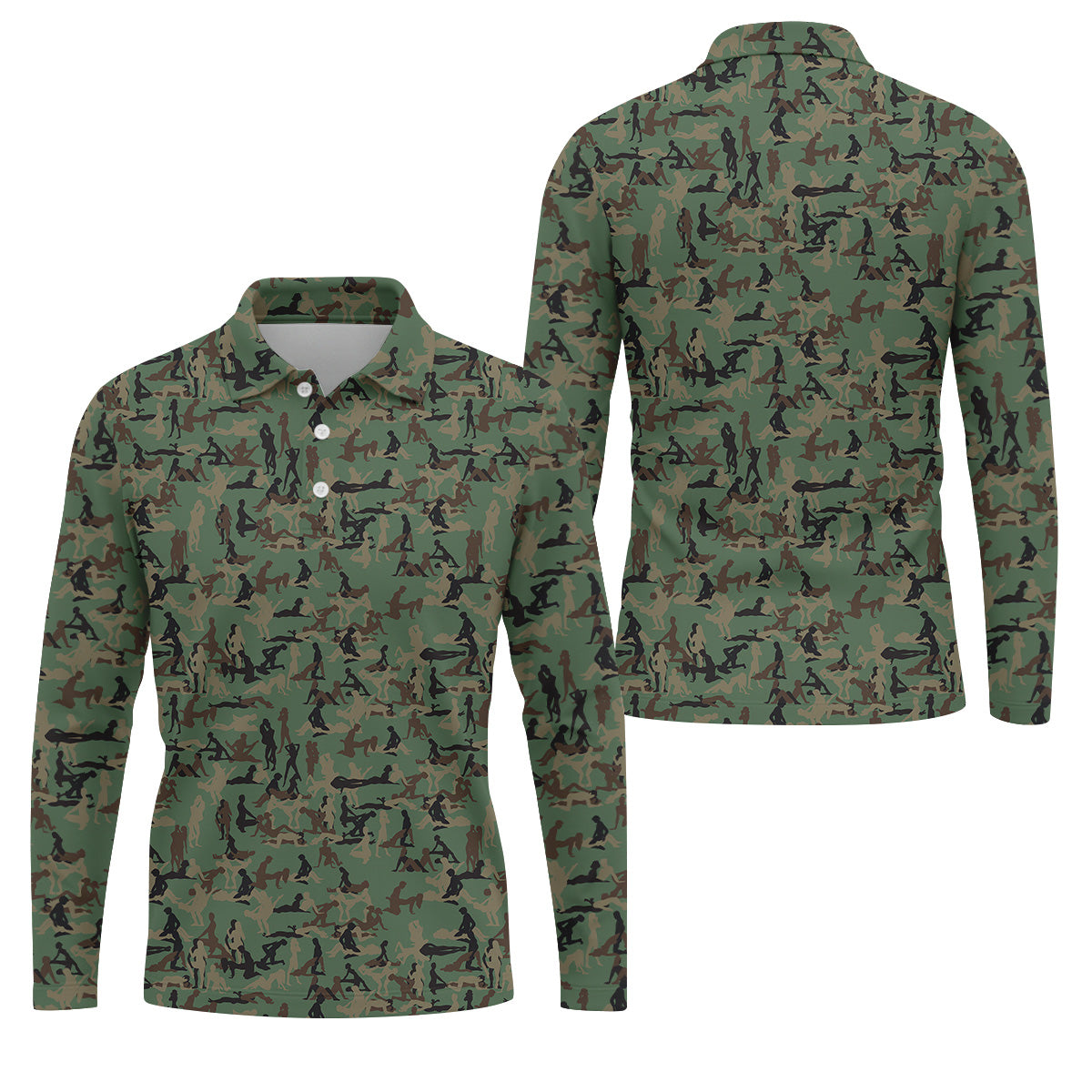 Sex Positions Stick Figure Camo Golf Shirt, Mens Golf Polo Shirts, Cool Golf Gift, Golfing Apparel