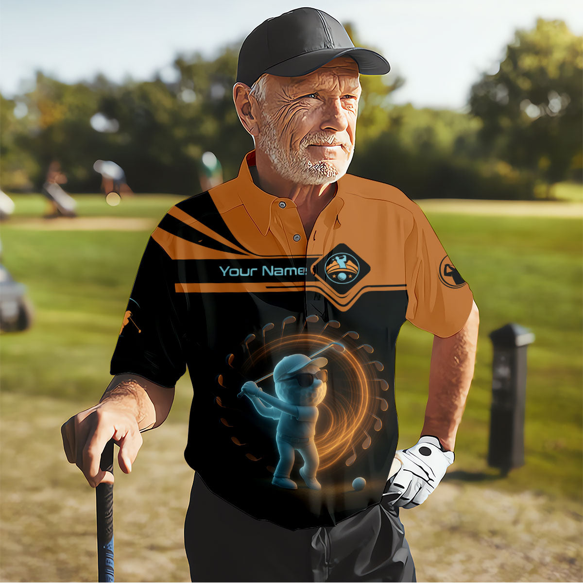 Swing Swear Look For Ball Repeat Shirt, Men's Funny Graphic Golf Polo Shirt, Gifts For Golfing Dad