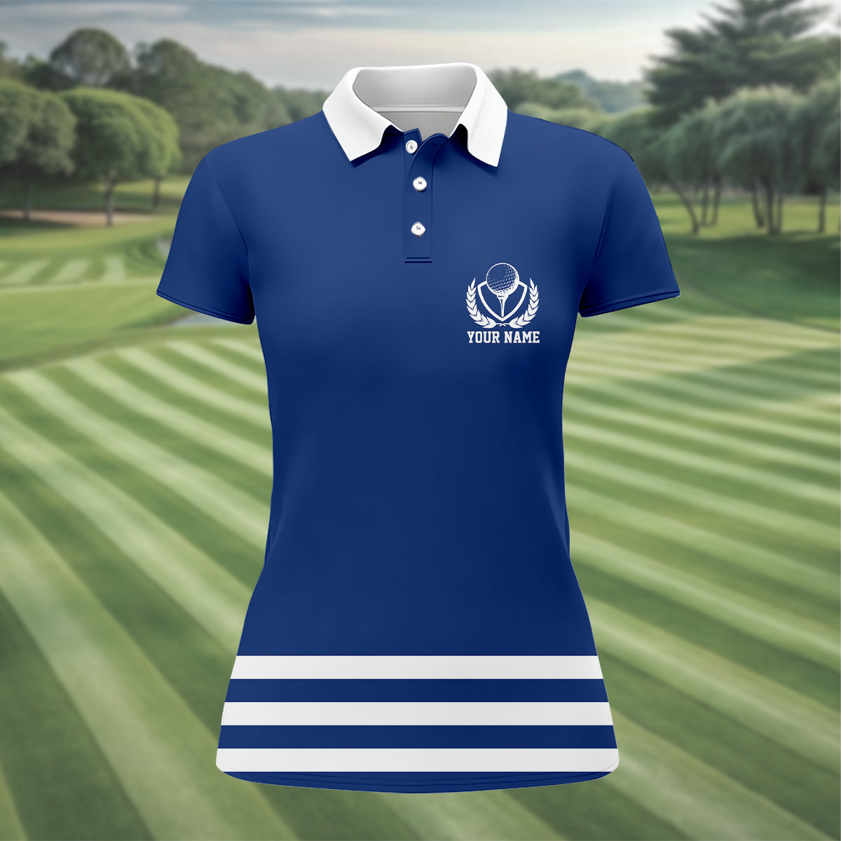 Blue And White Striped Golf Shirt, Women's Long Sleeve Golf Shirts, Cool Golf Gifts, Ladies Golf Shirts, Golfing Apparel