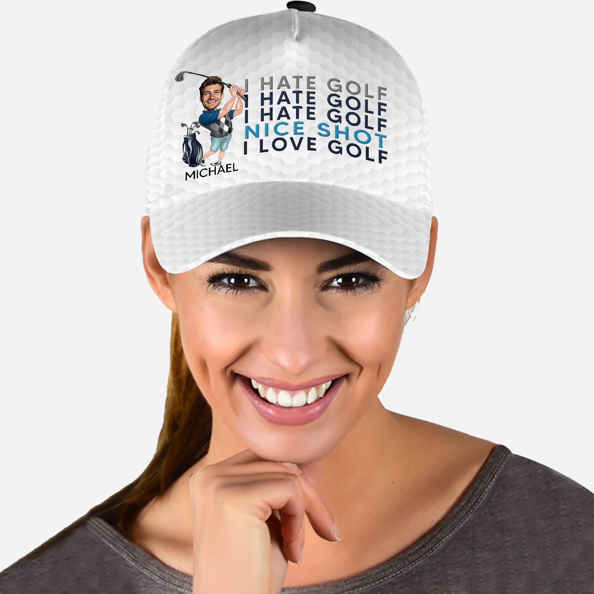 I Hate Golf Personalized Golf Cap, Funny Golf Hat, Dad Golf Gift