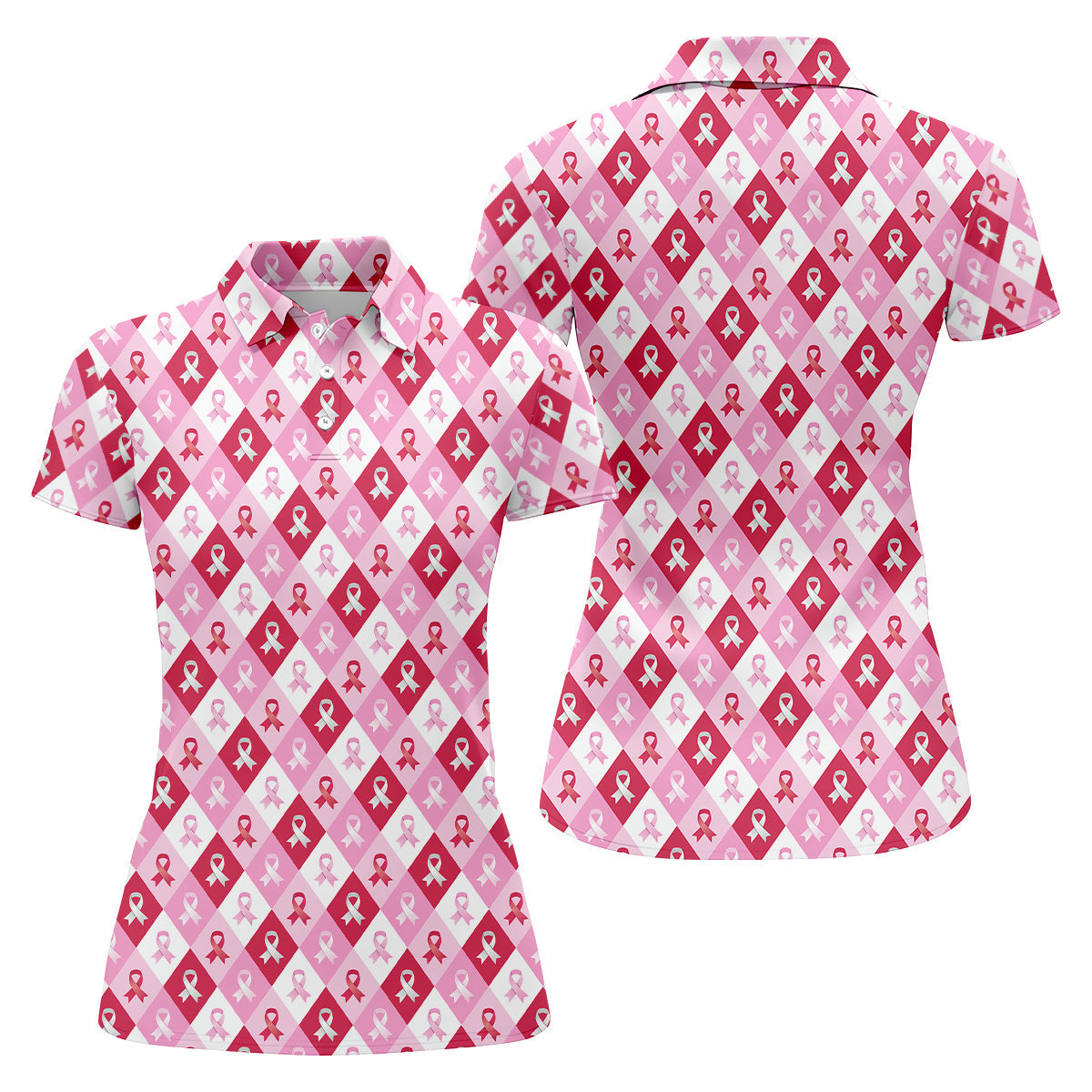 Pink Women Golf Shirt, Breast Cancer Golf Shirt, Breast Cancer Awareness Shirts, Ladies Golf Shirt