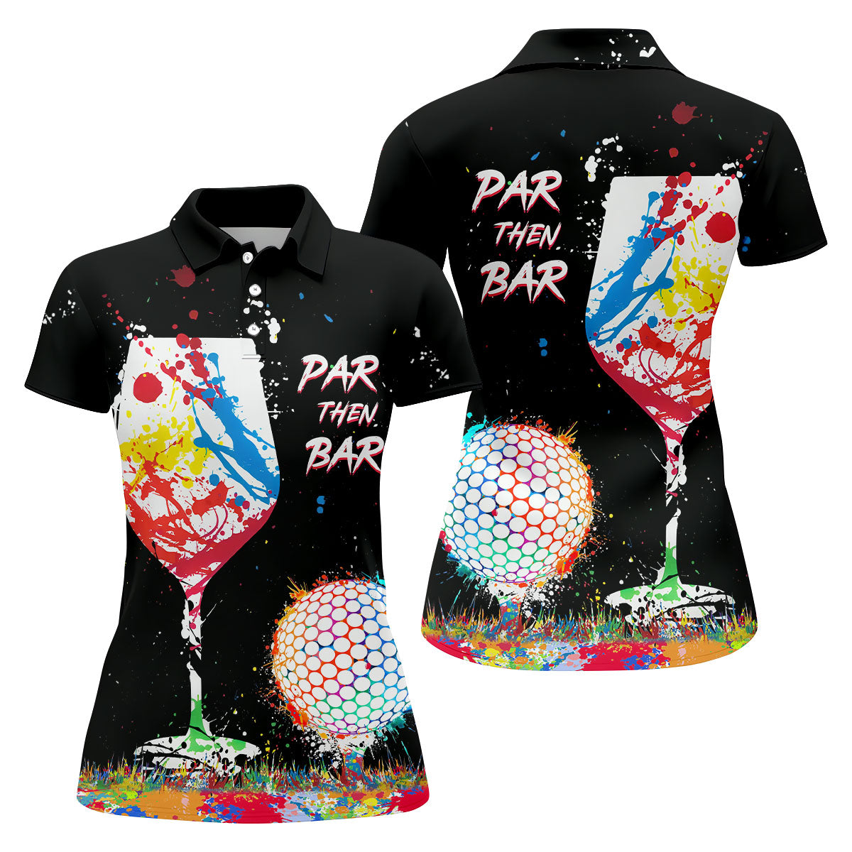 Par Then Bar Sleeveless Womens Golf Shirts, Fun Womens Golf Shirts, Ladies Long Sleeve Golf Shirts