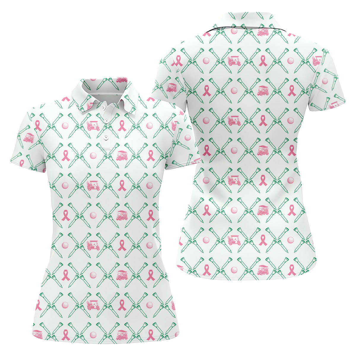Golf Tee Women Golf Shirt, Breast Cancer Golf Shirt, Breast Cancer Awareness Shirts, Ladies Golf Shirt