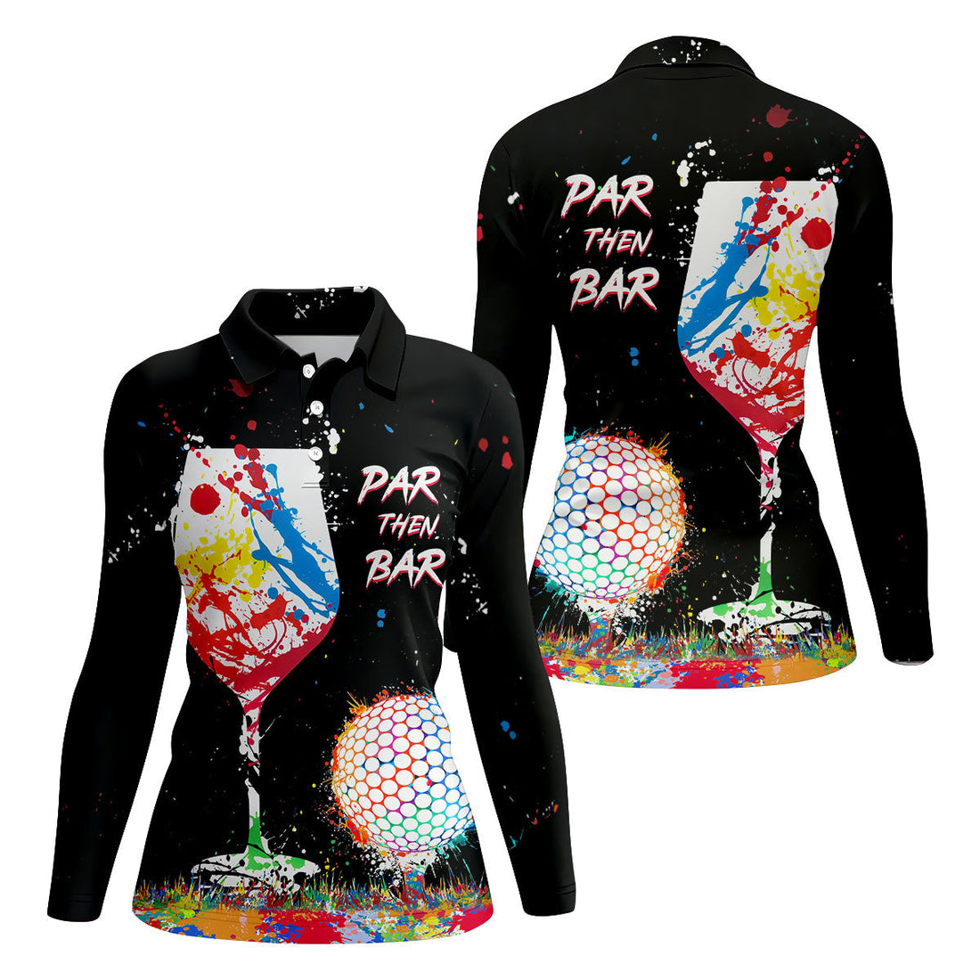Par Then Bar Sleeveless Womens Golf Shirts, Fun Womens Golf Shirts, Ladies Long Sleeve Golf Shirts