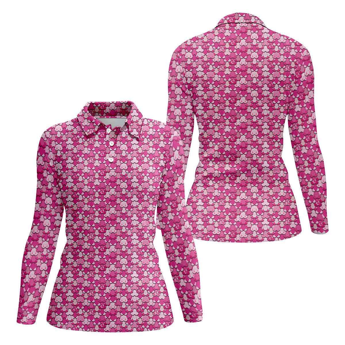 Funny Titties Breast Cancer Polo Shirt, Funny Boobs Golf Shirt, Breast Cancer Golf Shirt, Funny Women Golf Shirt