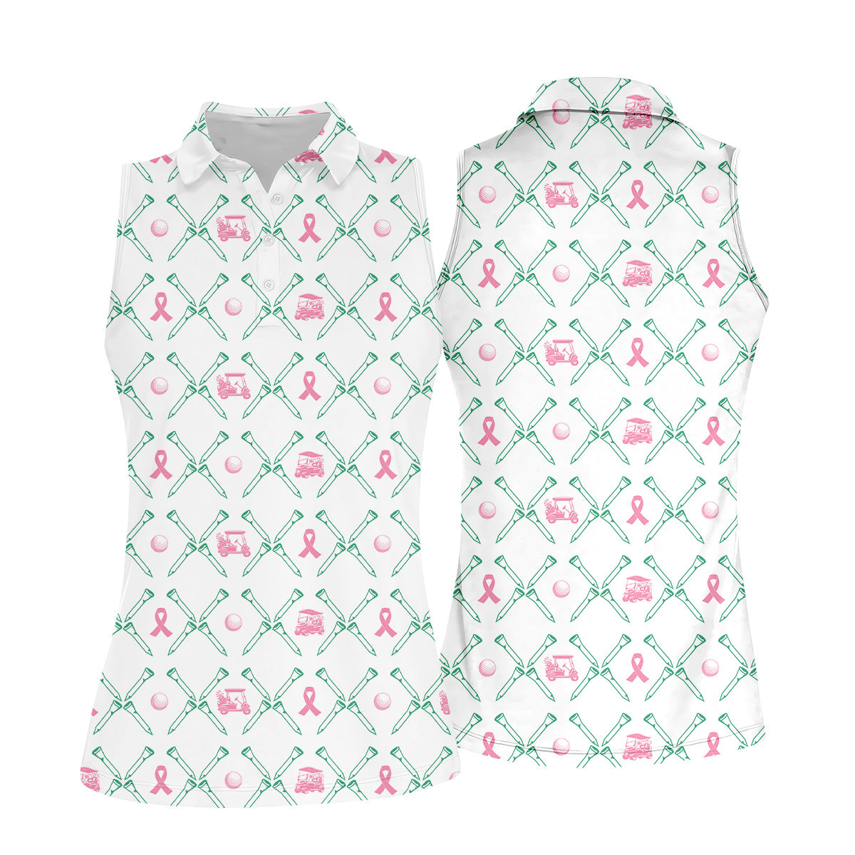 Golf Tee Women Golf Shirt, Breast Cancer Golf Shirt, Breast Cancer Awareness Shirts, Ladies Golf Shirt