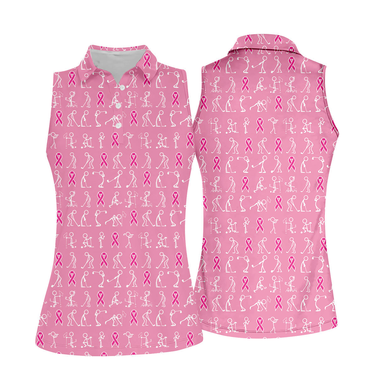 Breast Cancer Funny Figure Golf Shirt, Breast Cancer Awareness Shirts, Couple Golf Shirt. Matching Golf Shirt