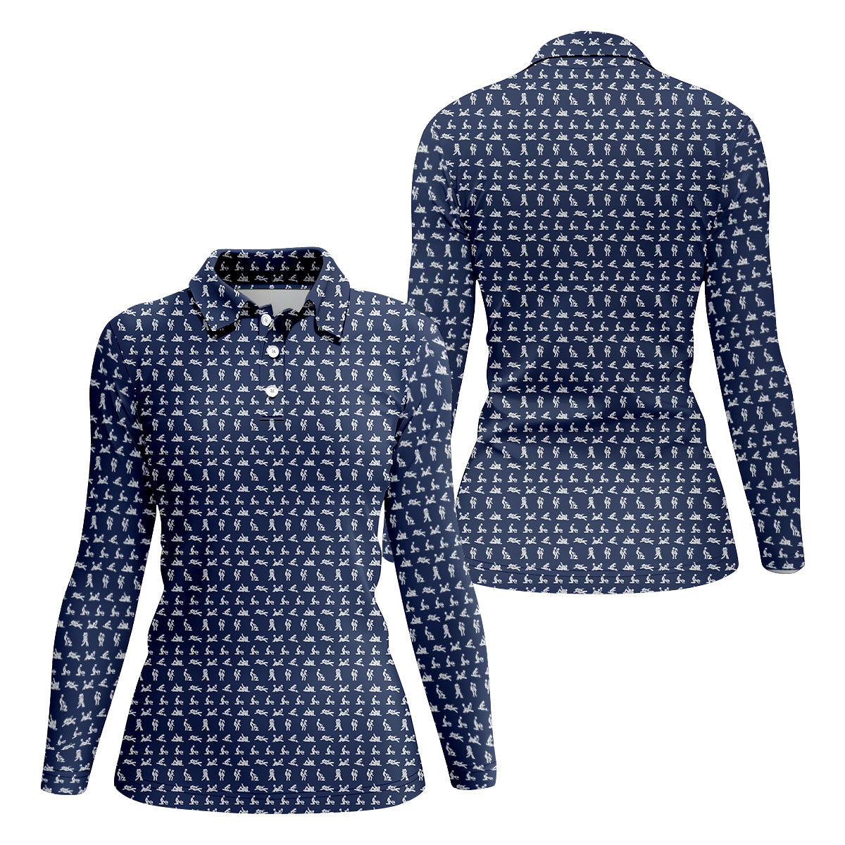 Stick Figure Couple Fun Womens Golf Shirts, Ladies Sleeveless Tops, Matching Golf Shirt, Womens Golf Tops