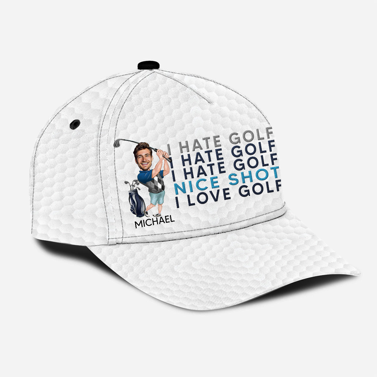 I Hate Golf Personalized Golf Cap, Funny Golf Hat, Dad Golf Gift