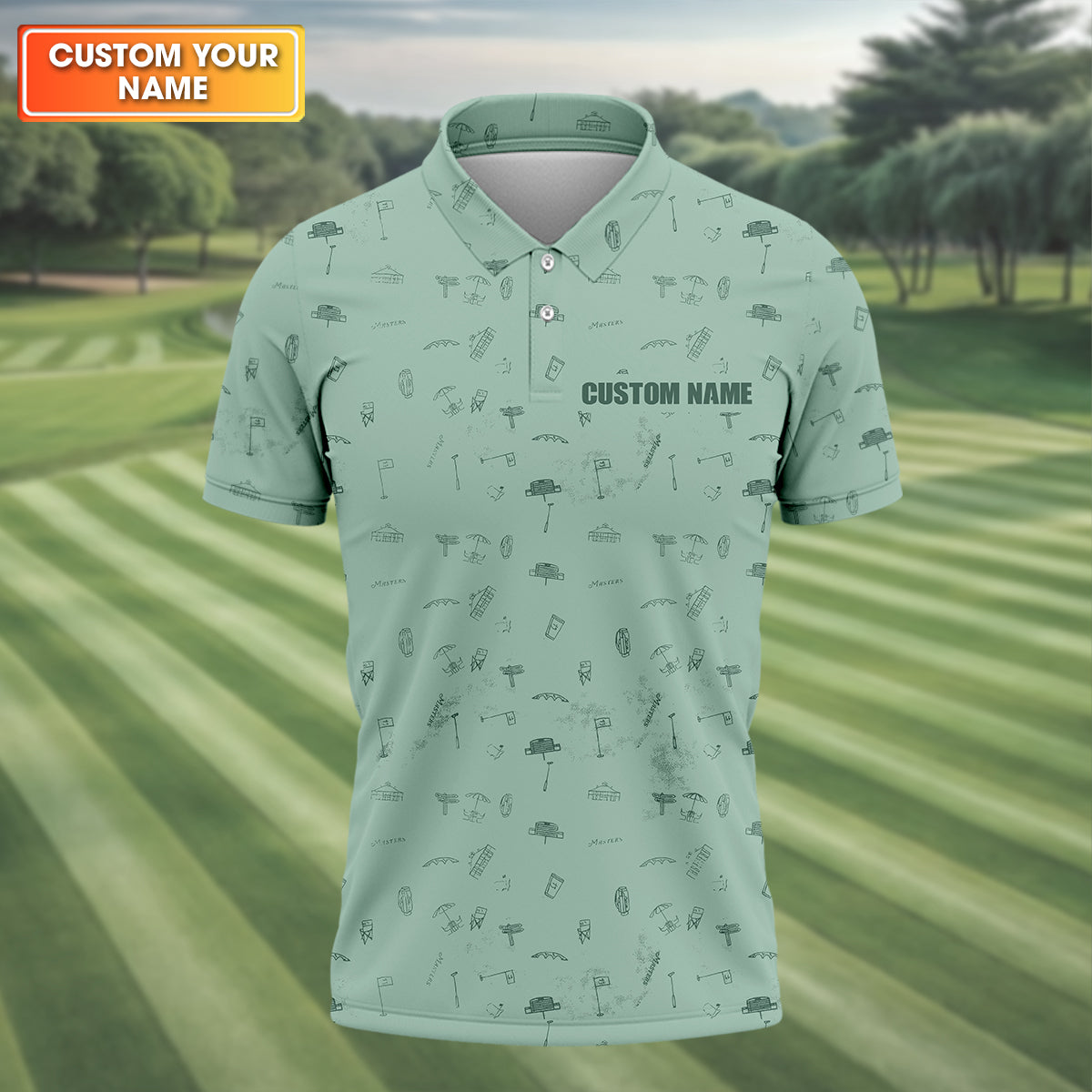 Custom Masters Men's Golf Polo Shirt, Funny Golf Shirt, Christmas Golf Gift