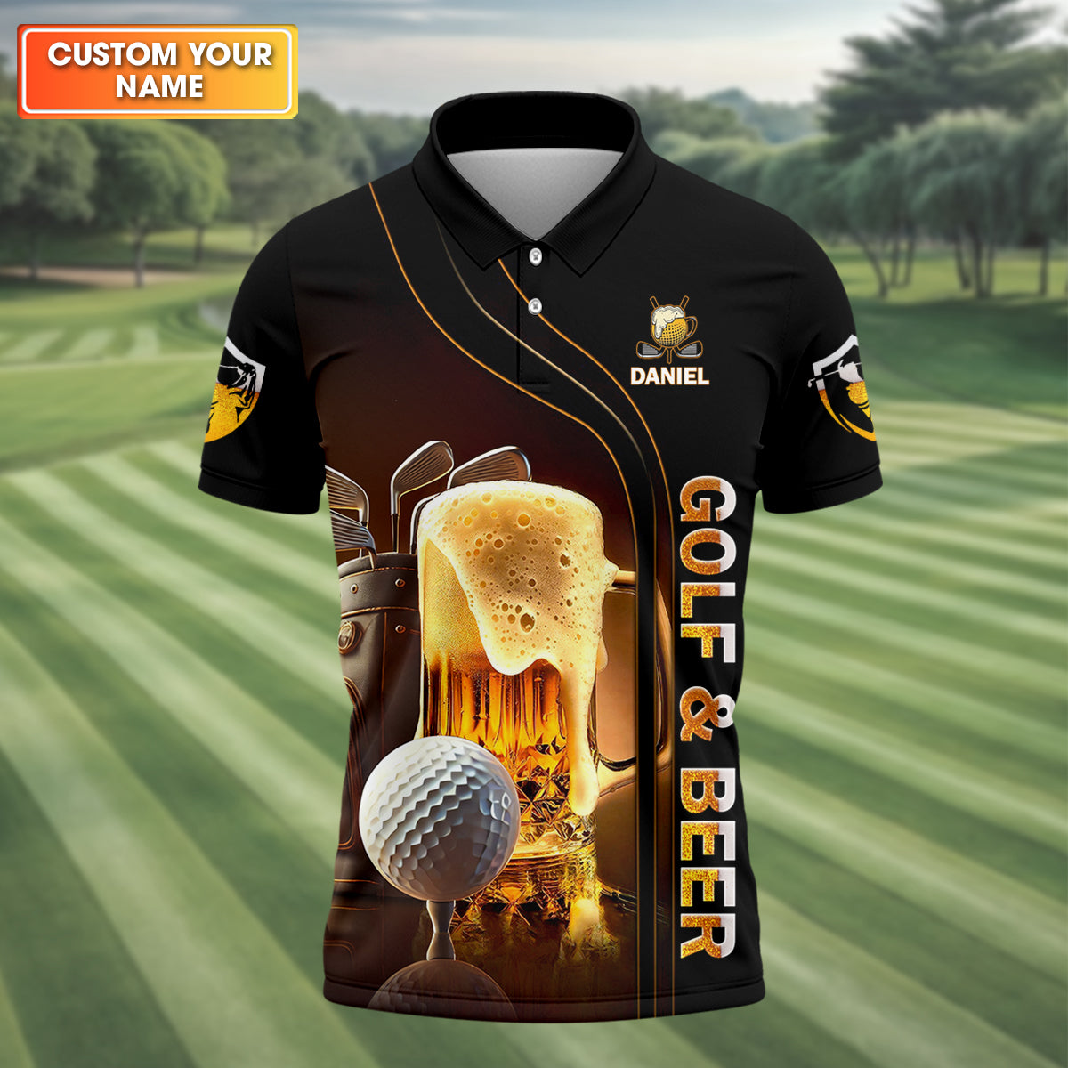 Weekend Forecast Golf With A Change Of Beer Custom Golf Polo Shirt, Mens Golf Gift, Golf Lover Gift