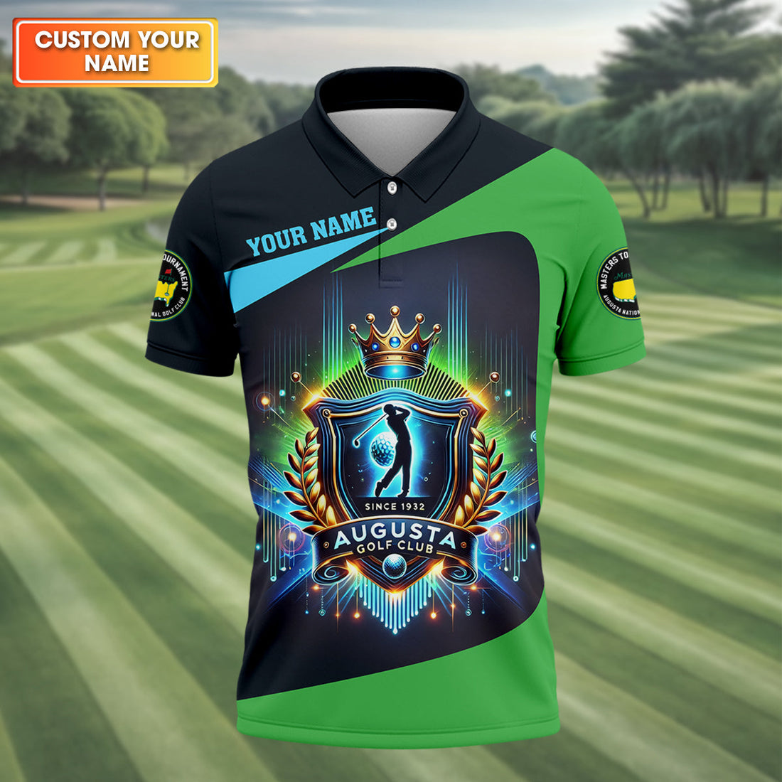 Augusta Golf Club Custom Men's Golf Polo Shirt, Funny Gift For Golfer