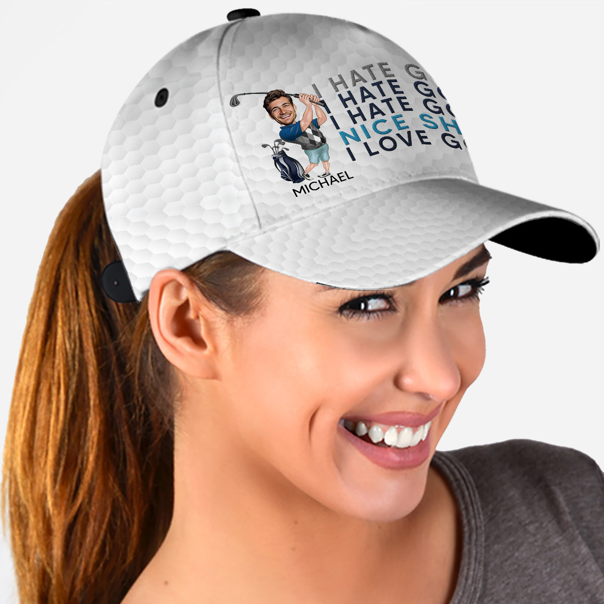 I Hate Golf Personalized Golf Cap, Funny Golf Hat, Dad Golf Gift