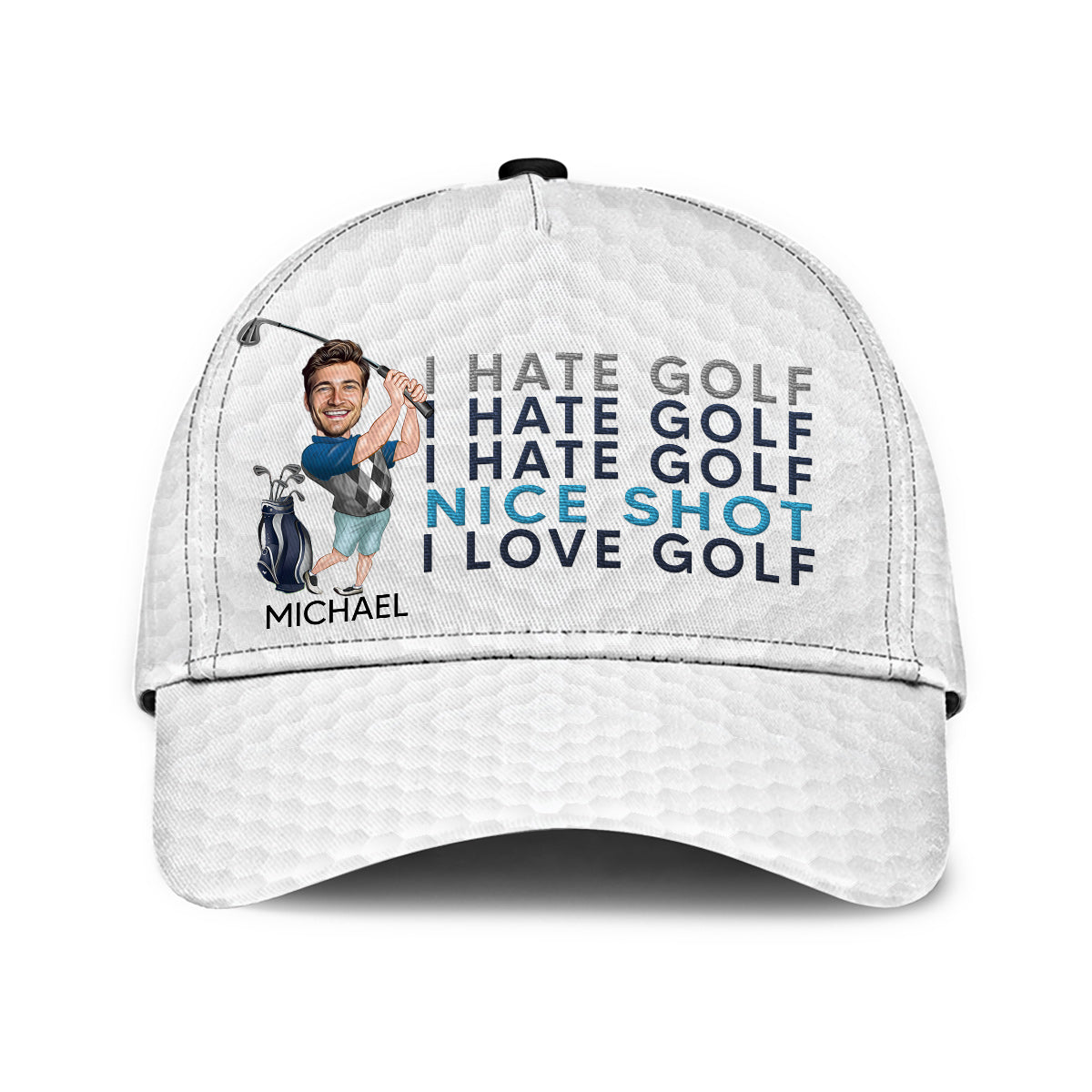 I Hate Golf Personalized Golf Cap, Funny Golf Hat, Dad Golf Gift