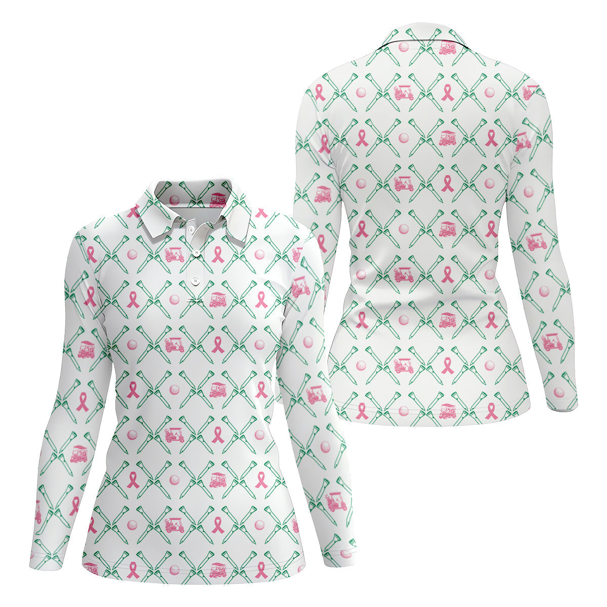 Golf Tee Women Golf Shirt, Breast Cancer Golf Shirt, Breast Cancer Awareness Shirts, Ladies Golf Shirt