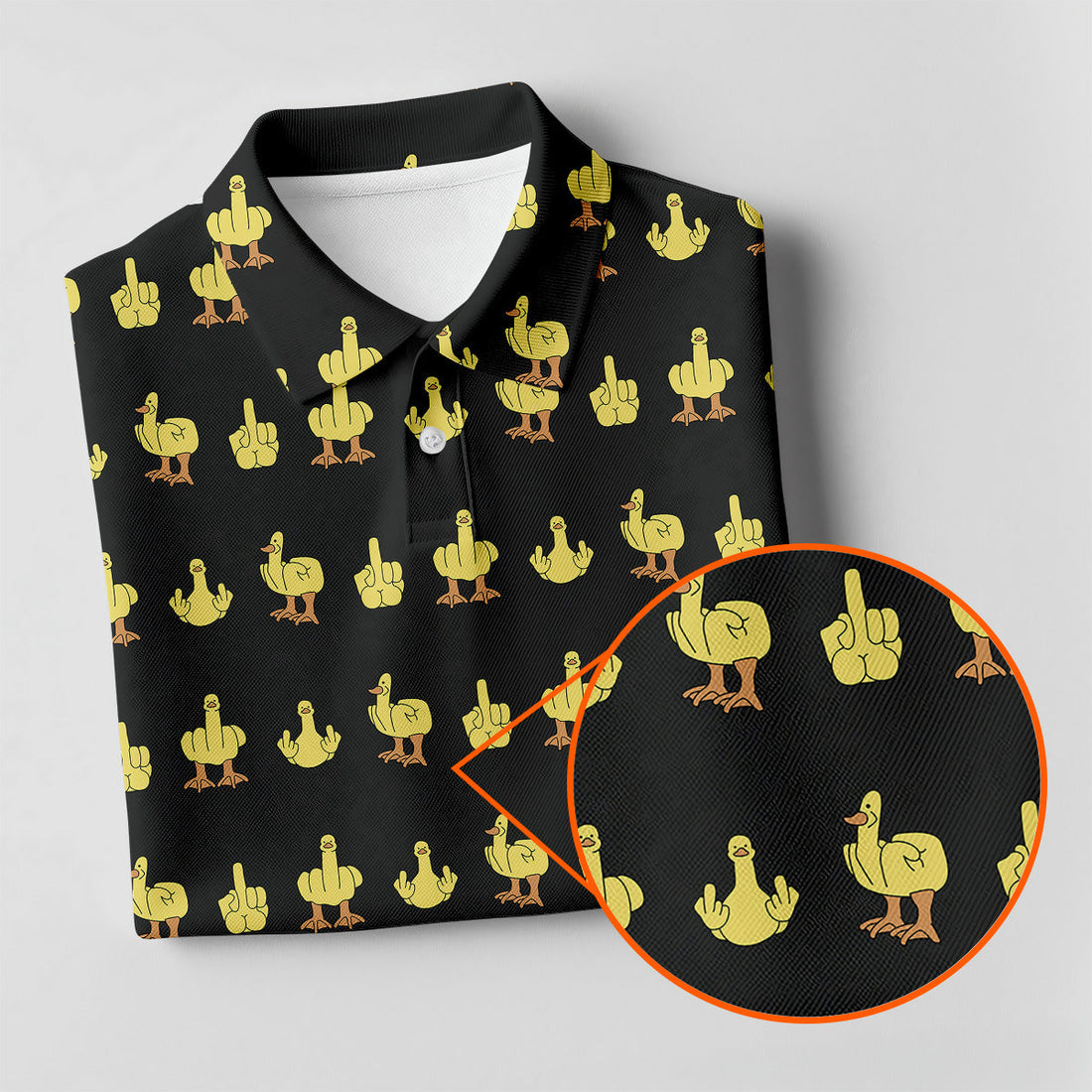 Funny Yellow Ducks Golf Polo Shirt, Funny Middle Finger Golf Shirt, Fun Womens Golf Shirts, Ladies Golf Shirt