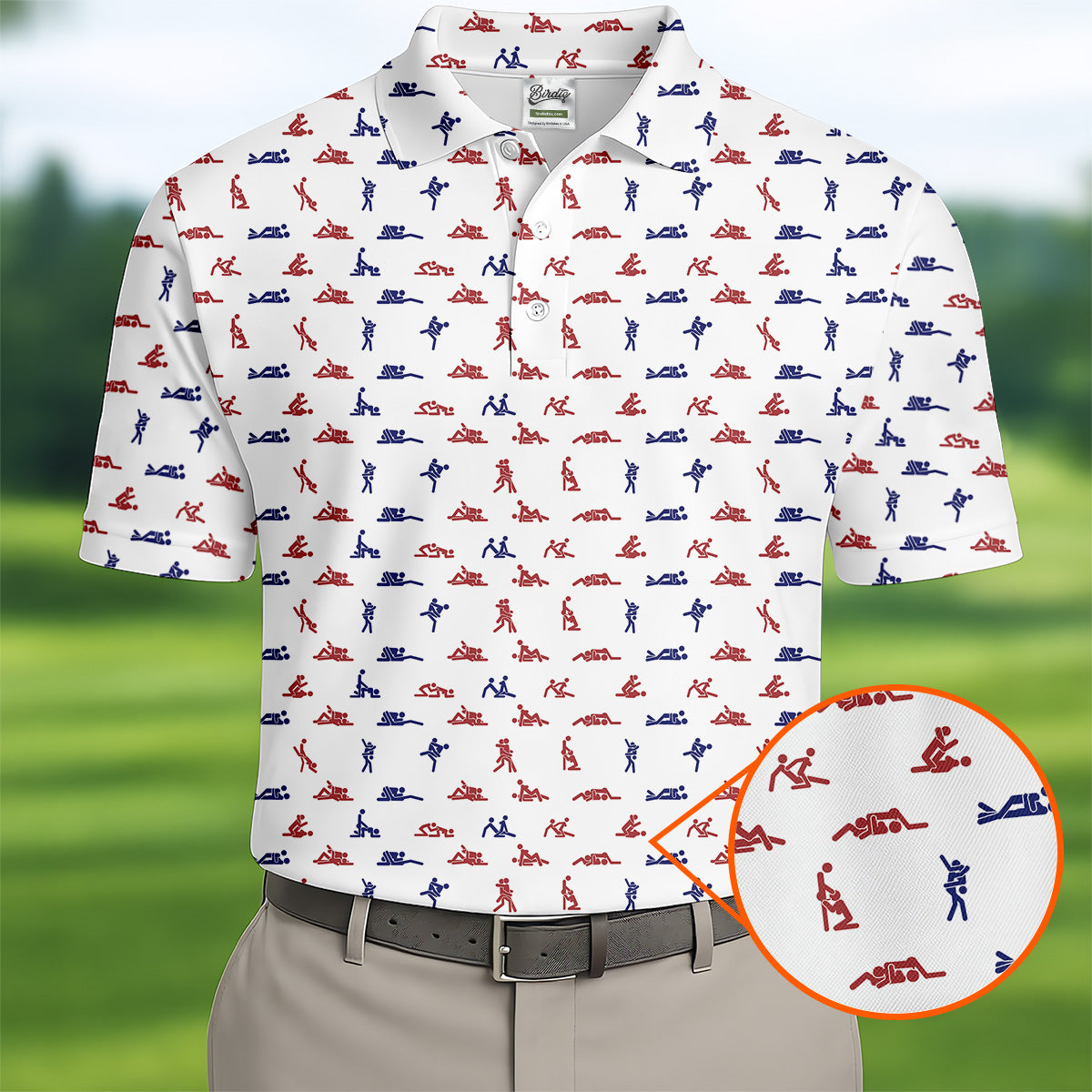 Funny Stick Figure Men's Polo Shirt, Funny Sex Position Golf Polo, Fun Men Golf Shirts, Men Golf Gift