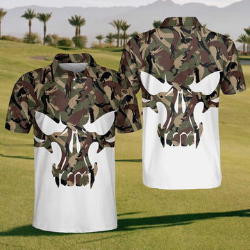 Skull Army Golf Polo Shirt, Funny Golf Shirt, Gift For Golfer