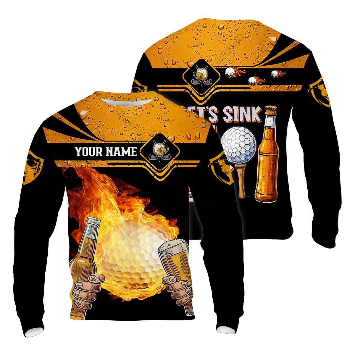 Let's Sink 'Em And Drink 'Em, Custom Golf Shirt, Personalized Golf Shirt, Unique Gift For Golfer