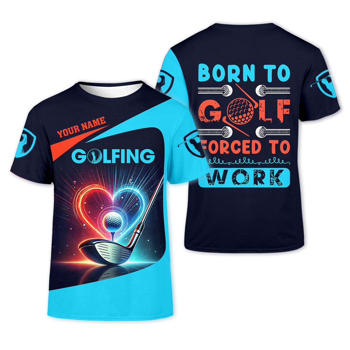 Born To Golf Force To Work Funny Golf Polo Shirt, Golfing Apparel, Funny Golf Polos, Golf Gift For Men