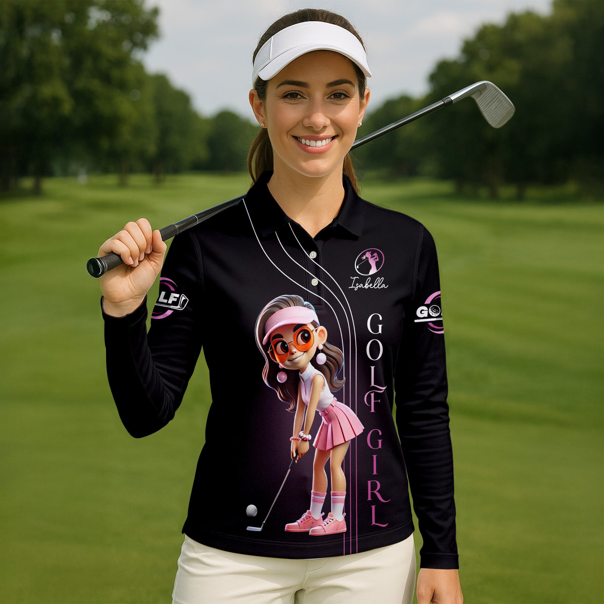 Are You Looking At My Putt Custom Funny Womens Golf Polo Shirt, Ladies Golf Polos Gifts