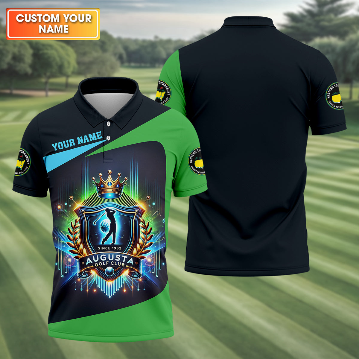 Augusta Golf Club Custom Men's Golf Polo Shirt, Funny Gift For Golfer