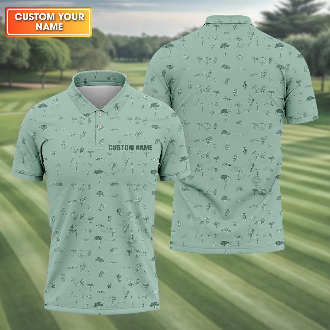 Custom Masters Men's Golf Polo Shirt, Funny Golf Shirt, Christmas Golf Gift