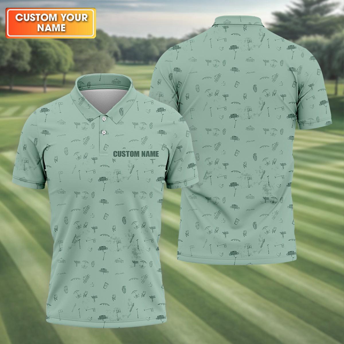 Custom Masters Men's Golf Polo Shirt, Funny Golf Shirt, Christmas Golf Gift