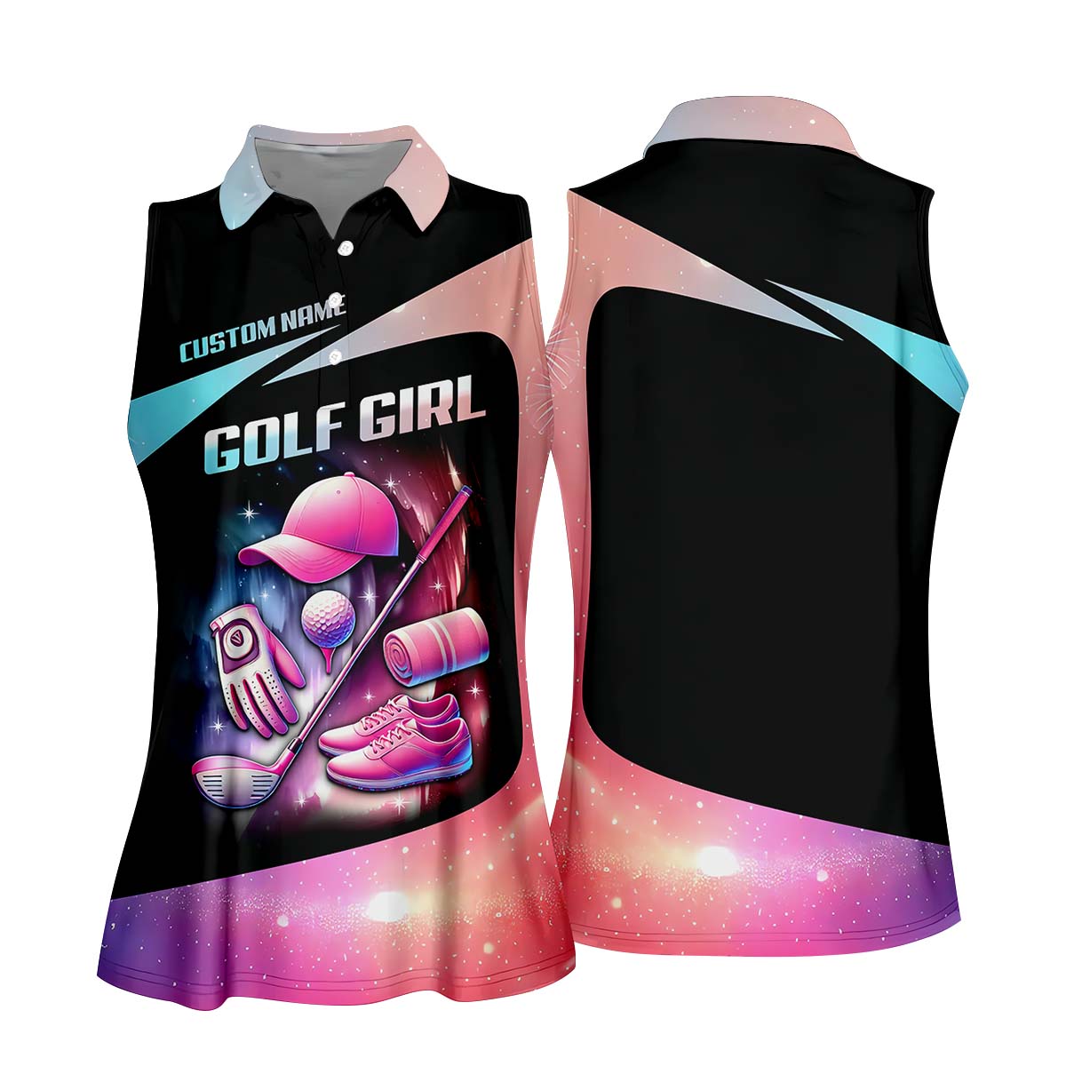 Golf Girl Custom Womens Golf Polo Shirt, Golfing Apparel, Gift For Golfers