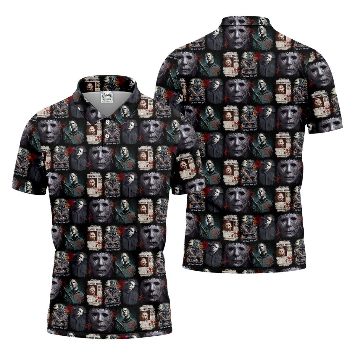 Michael Myers Halloween Fun Men's Golf Polos, Classic Horror Characters Men Polo, Horror Movie Shirt