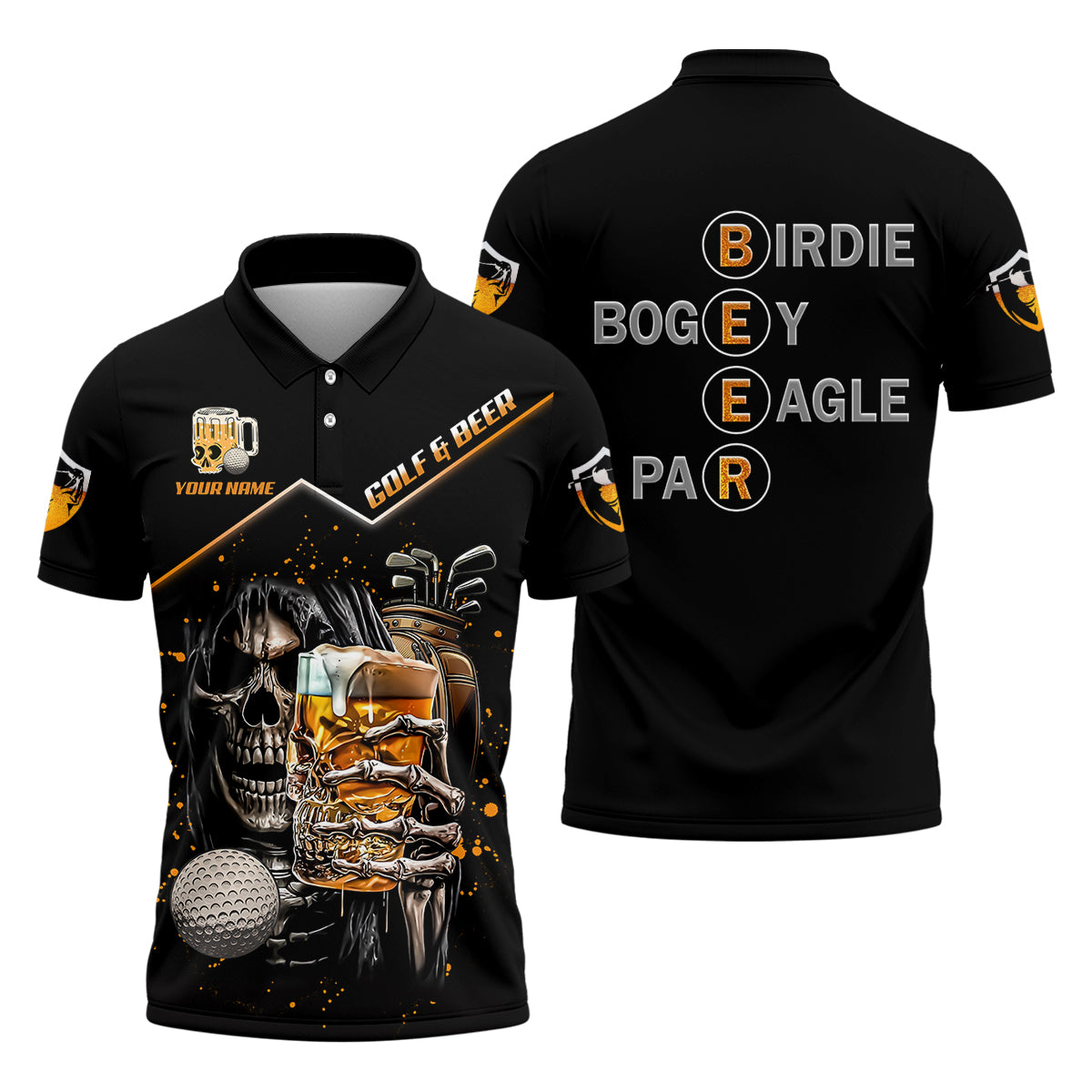 Custom Golf And Beer Soul Keeper Golf Polo Shirt , Funny Golf Shirt, Gift For Golfers