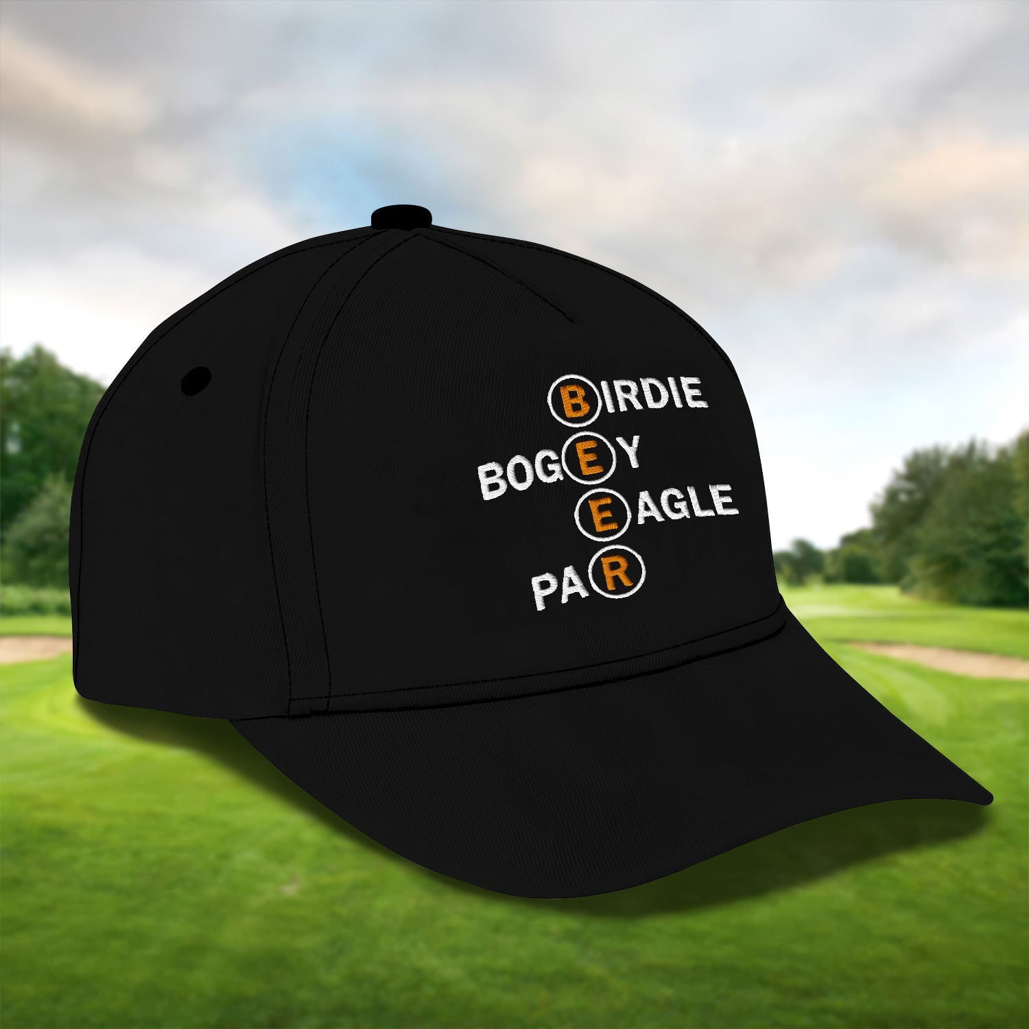 Birdie Bogey Eagle Par Embroidered Baseball Cap, Golf Hat, Dad Golf Gift