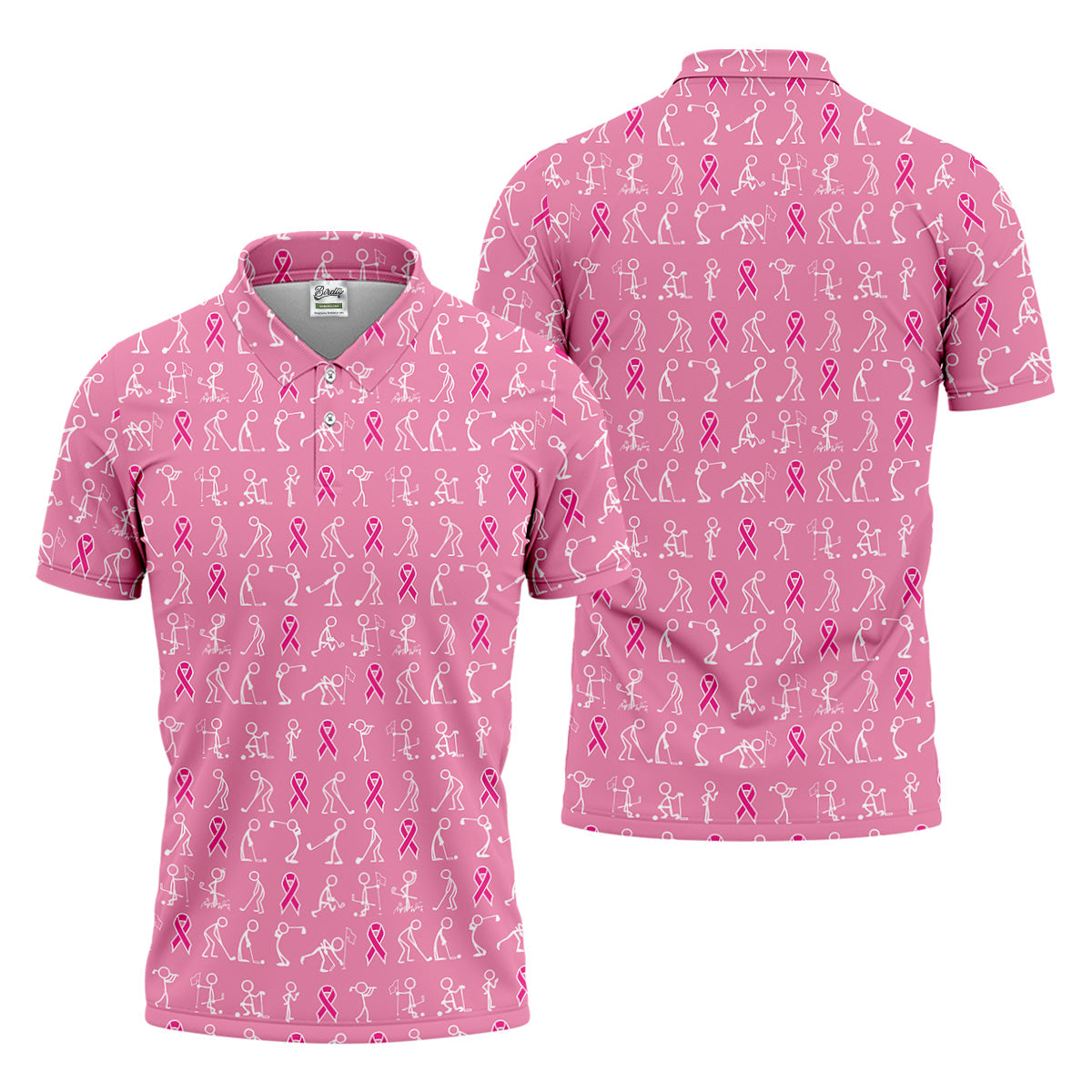 Breast Cancer Funny Figure Golf Shirt, Breast Cancer Awareness Shirts, Couple Golf Shirt. Matching Golf Shirt