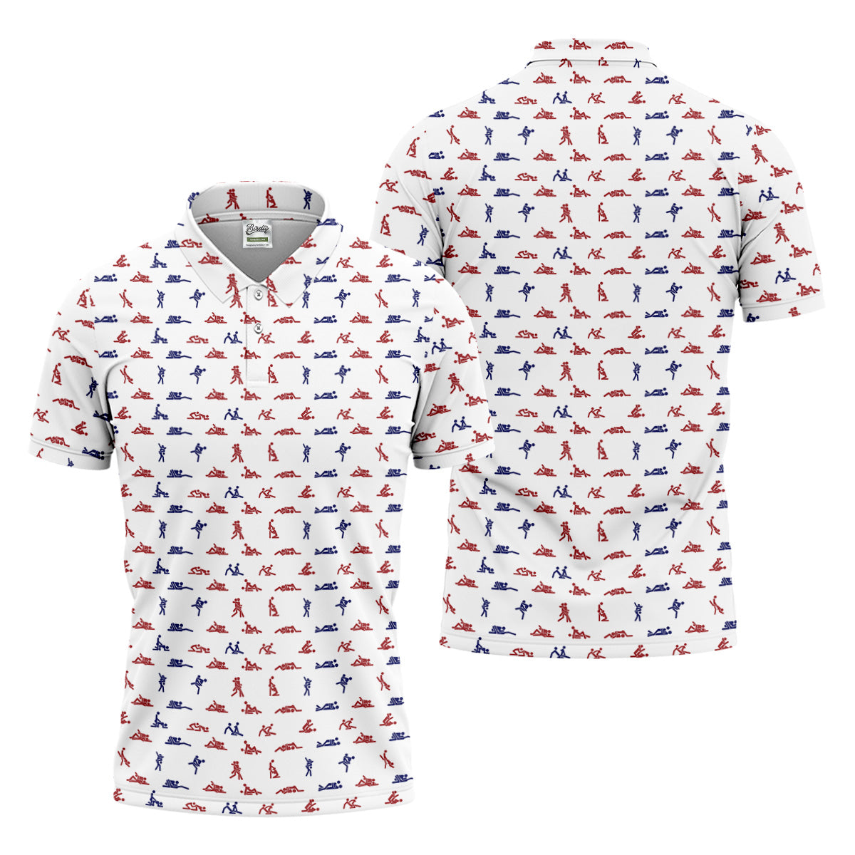 Funny Stick Figure Men's Polo Shirt, Funny Sex Position Golf Polo, Fun Men Golf Shirts, Men Golf Gift