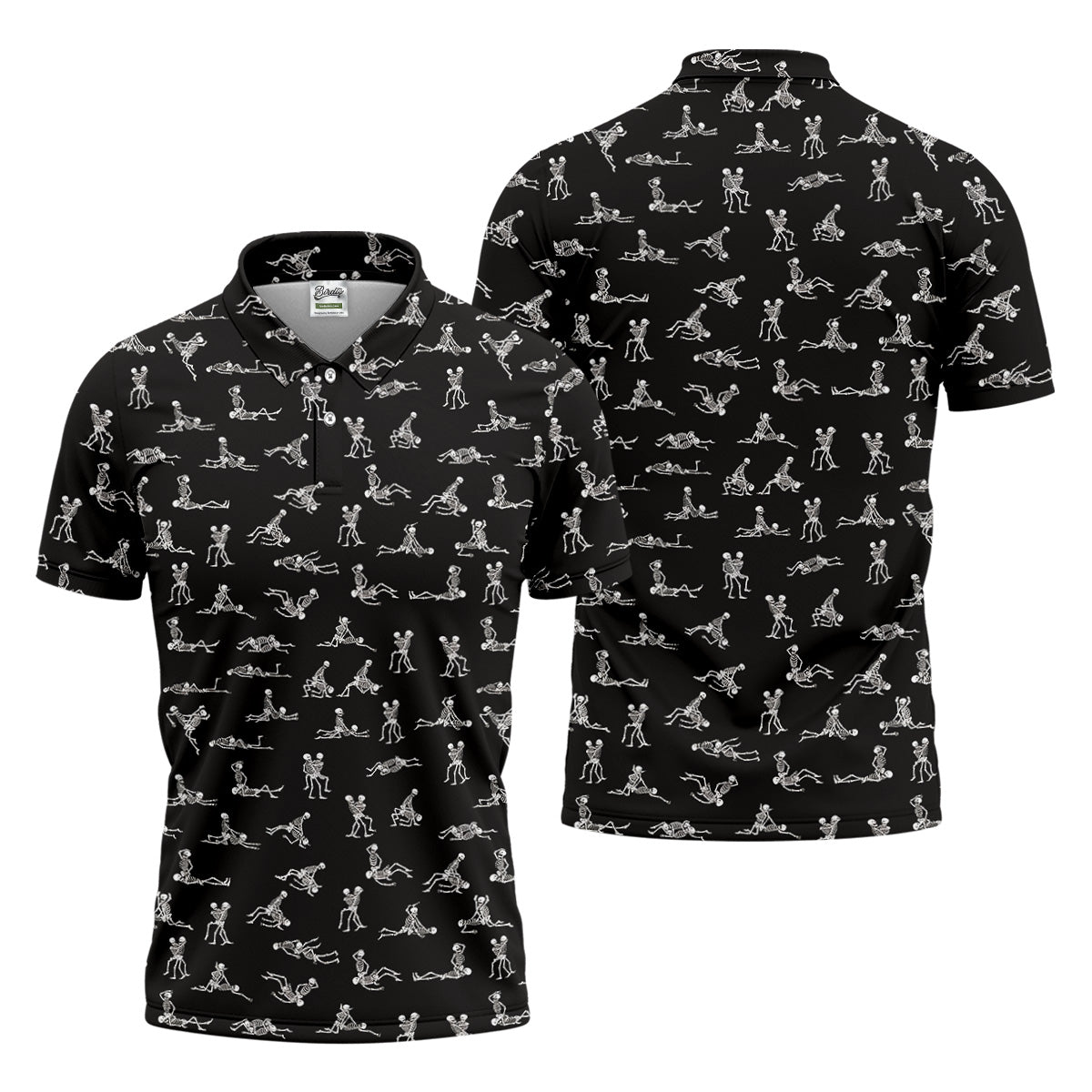 Funny Skeleton Sex Position Golf Shirt, Halloween Gift Idea, Fun Golf Shirts For Men, Unique Gift For Golfer