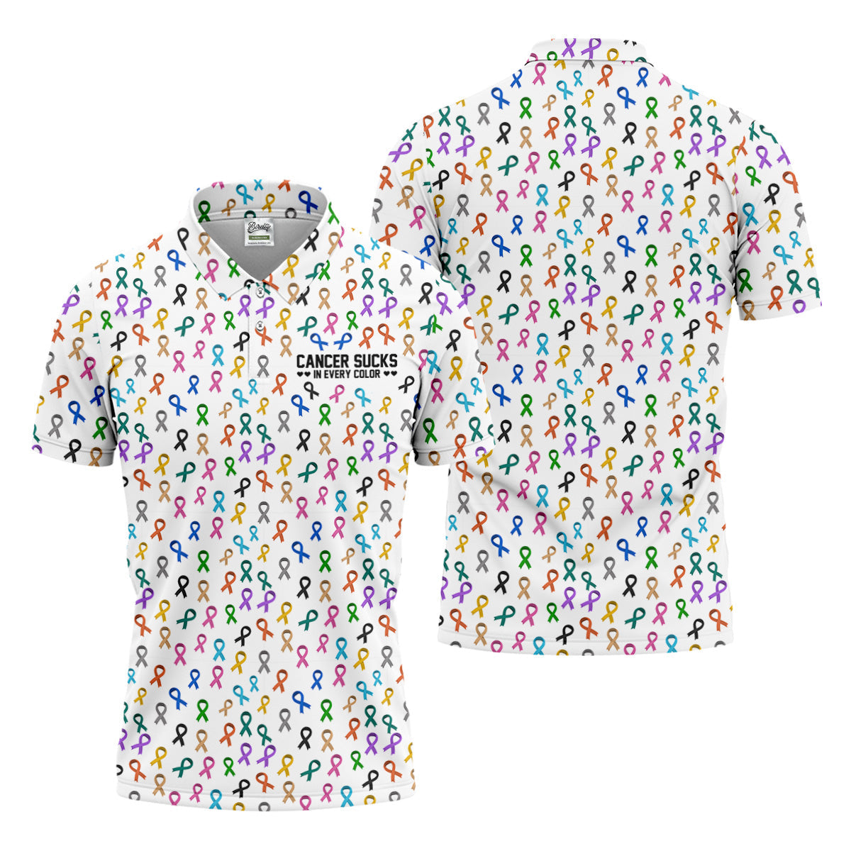 Cancer Sucks In Every Color, Cancer Survivor Shirt, Couple Golf Shirt, Matching Golf Shirt, His And Hers Golf Shirts