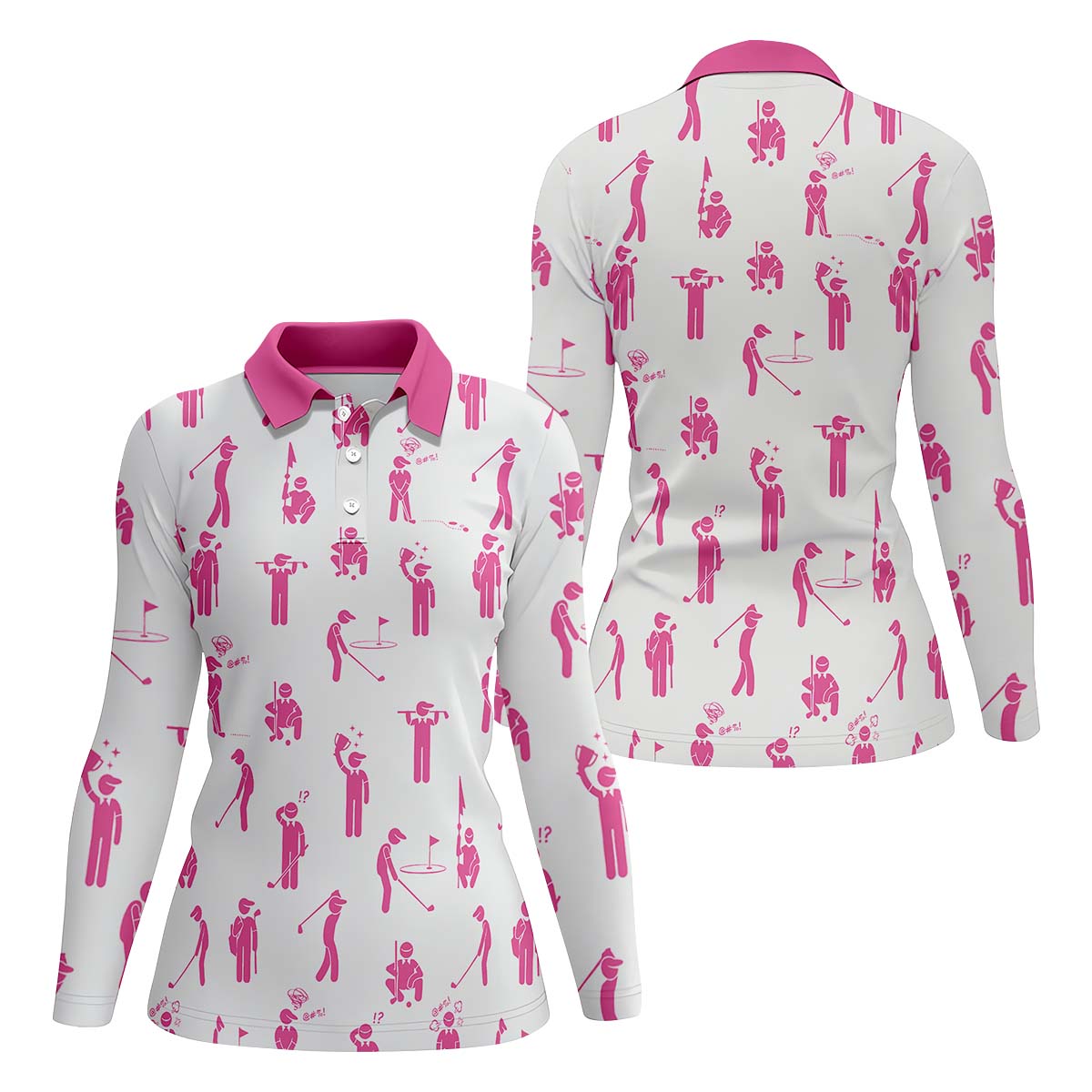 Pink Golf Polo Shirt, Golfing Apparel, Womens Golf Gifts
