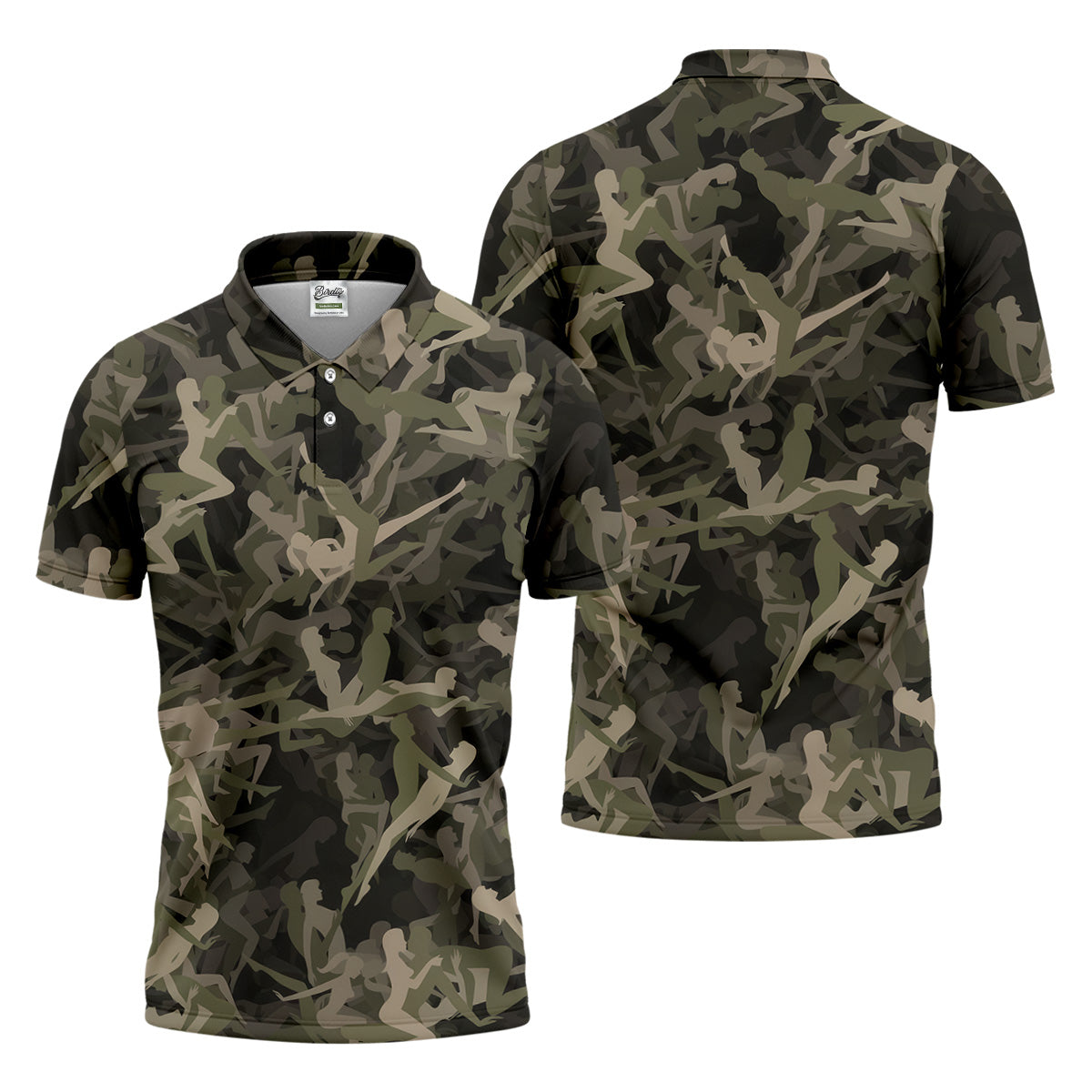 Funny Sex Positions Stick Figure Camo Golf Tops For Men, Unique Gift For Golfer, Men's Golf Polo