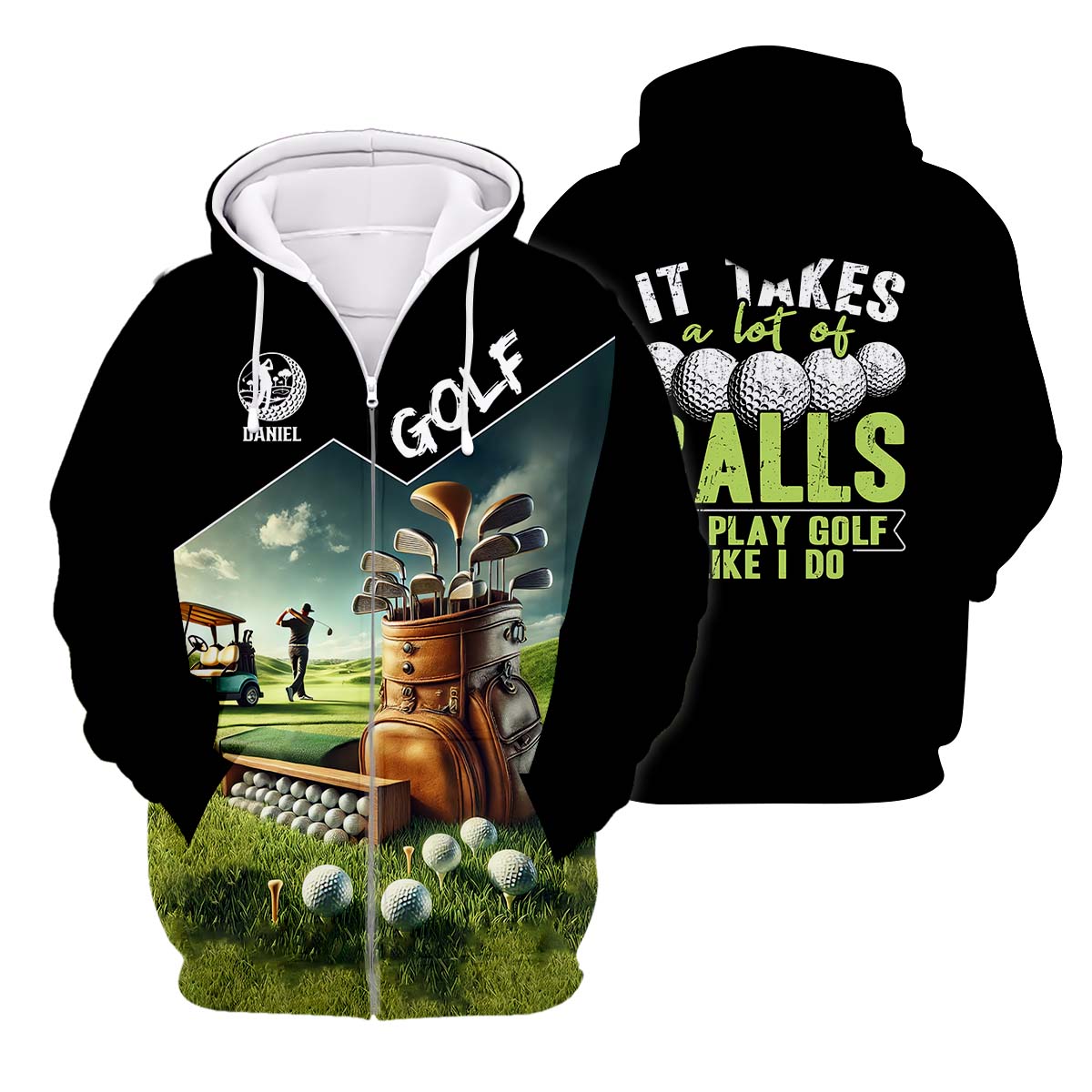 It Takes A Lot Of Balls To Play Golf Like I Do, Custom Golf Shirt, Funny Golf Polos, Unique Gift For Golfer