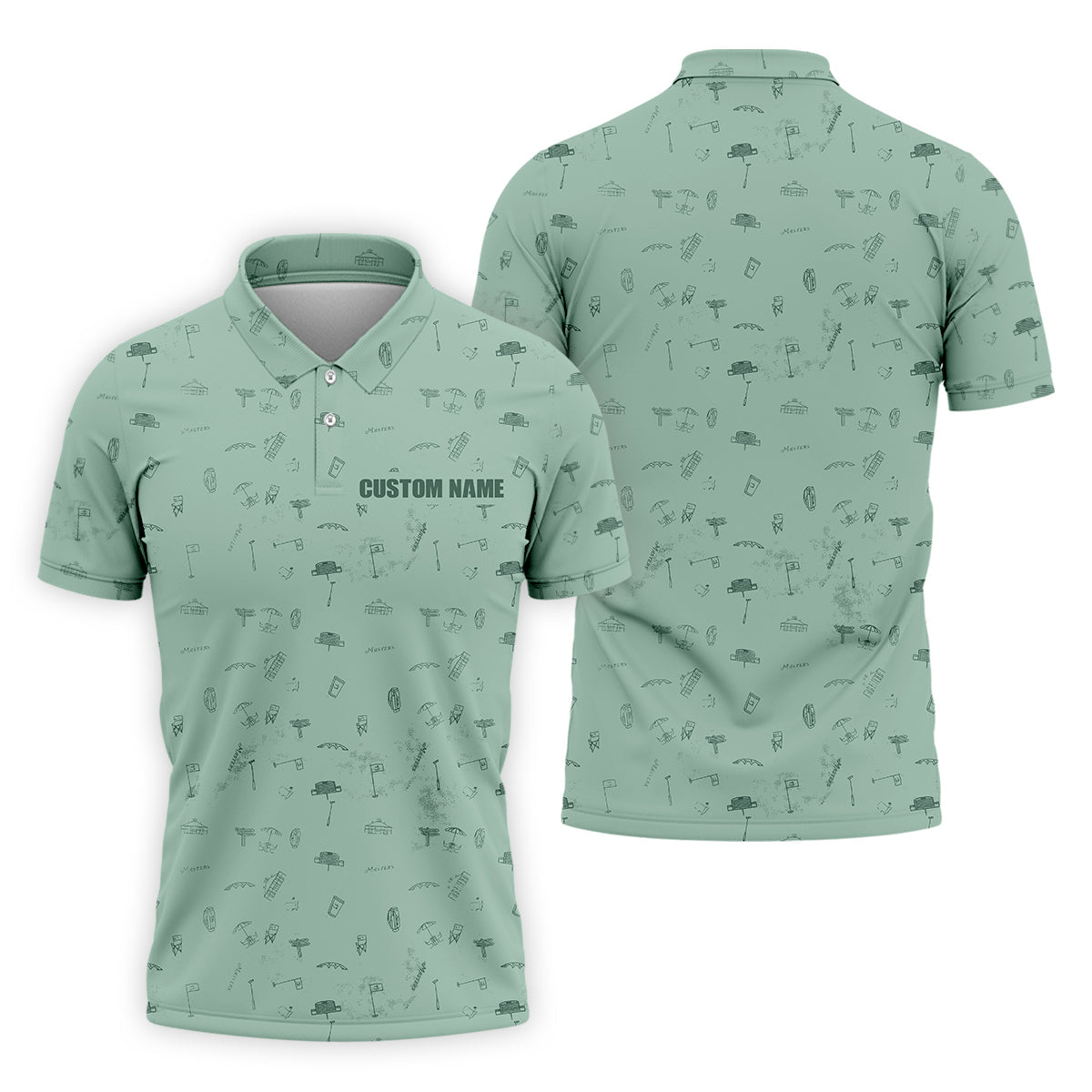 Custom Masters Men's Golf Polo Shirt, Funny Golf Shirt, Christmas Golf Gift