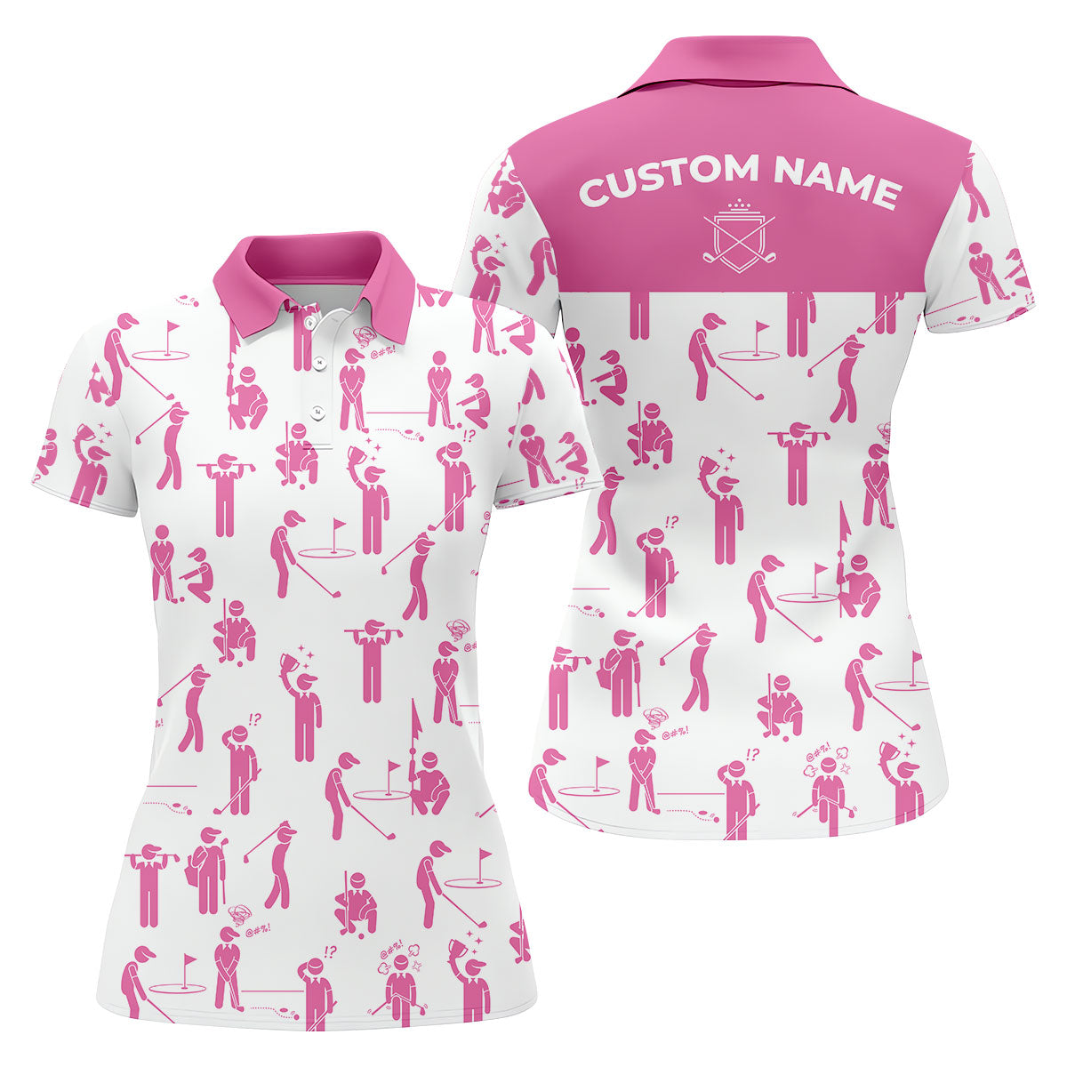 Personalized Womens Patterned Golf Shirts, Golf Gifts For Women, Womens Sleeveless Polo, Matching Golf Shirts