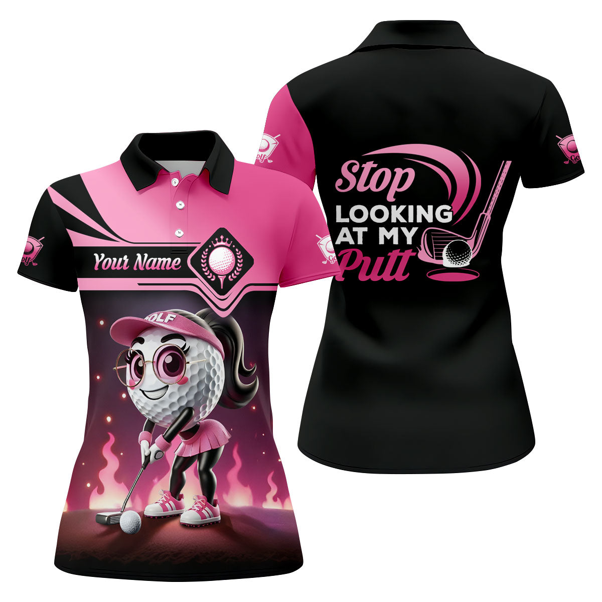 Stop Looking At My Putt Personalized Golf Polo Shirt, Womens Golf Gifts, Mothers Day Gifts