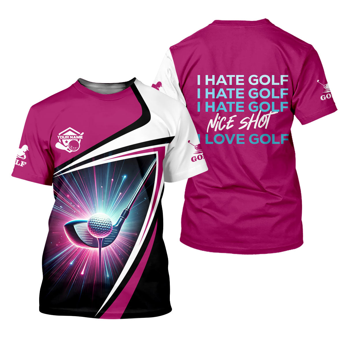 I Hate Golf Nice Shot I Love Golf Funny Womens Golf Polo Shirt, Custom Ladies Golf Shirt
