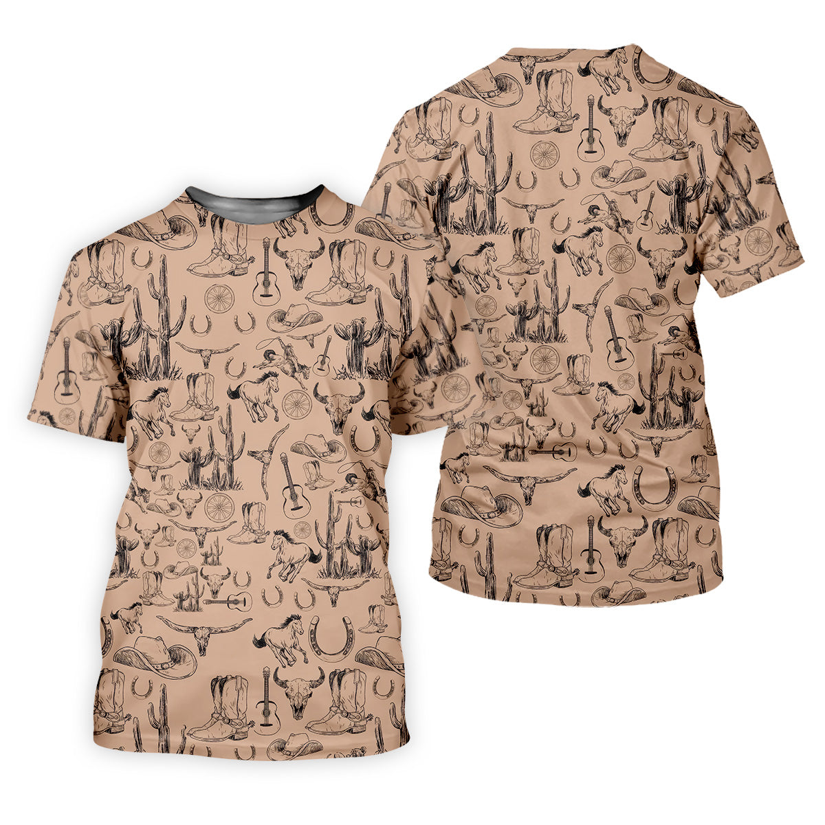 Brown Toile Western Golf Shirt, Women's Golf Long Sleeve, Ladies Sleeveless Tops, Women's Polo Shirt
