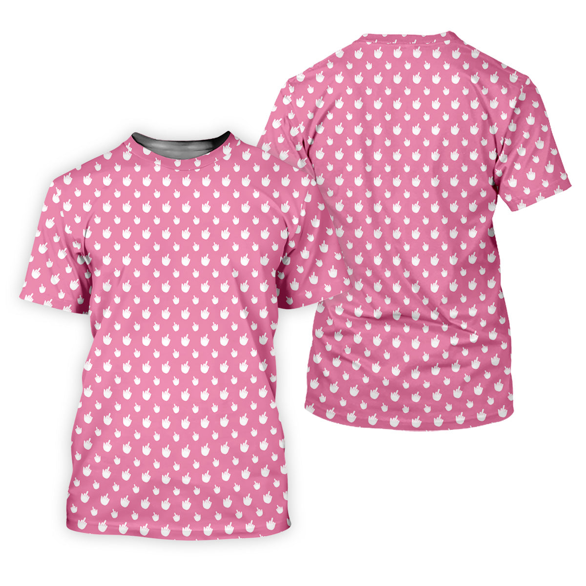 Funny Middle Finger Pink Golf Shirt, Men's Funny Golf Shirts, Men's Golf Polo, Golfing Apparel