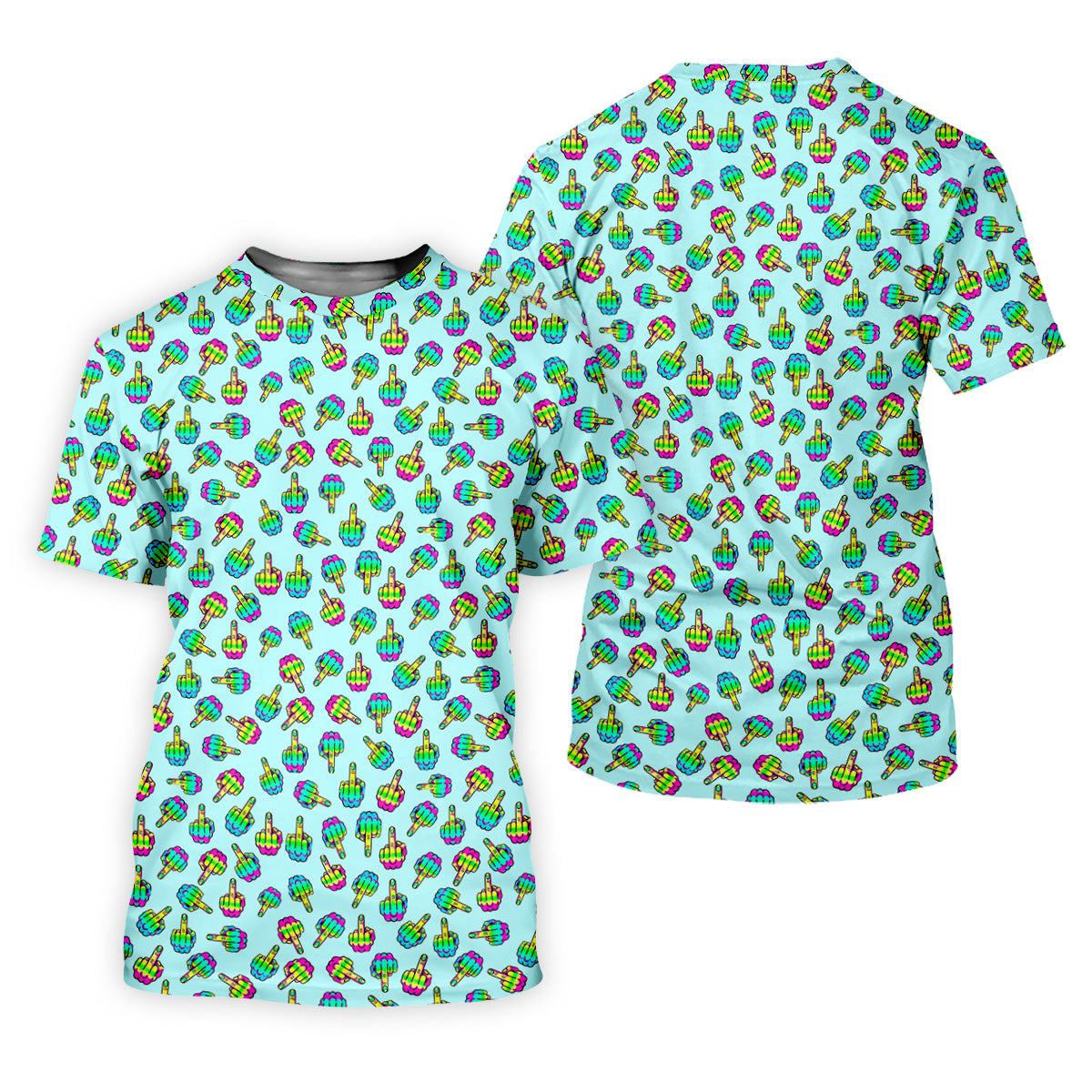 Neon Middle Finger Fun Men's Golf Polos, Fun Golf Shirts For Men, Cool Golf Gifts, Polo For Men