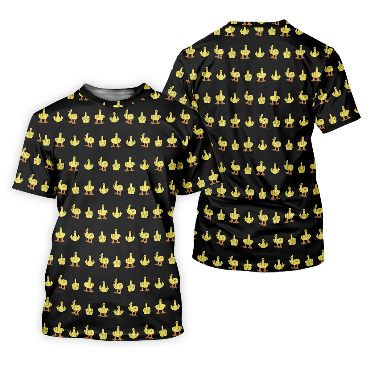 Funny Yellow Duck Men's Golf Polo Shirt, Funny Middle Finger Golf Shirt, Fun Golf Polo Shirt, Golf Gift For Him