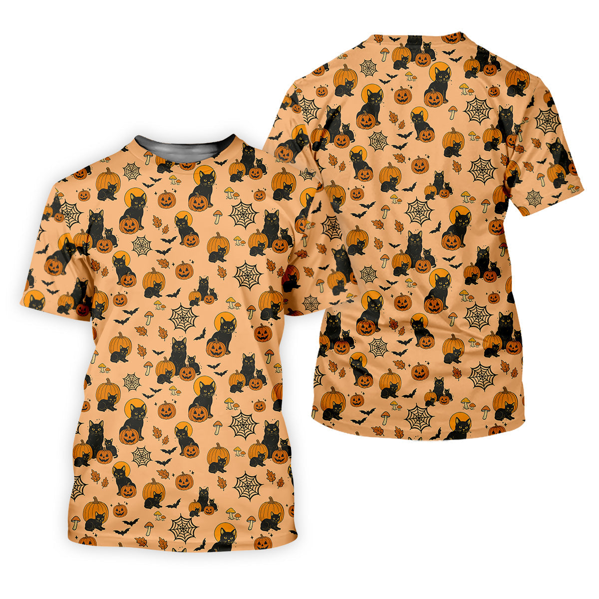 Orange Pumpkin, Cat Halloween Shirt, Sleeveless Womens Golf Shirts, Ladies Golf Tops, Vintage Halloween Outfit